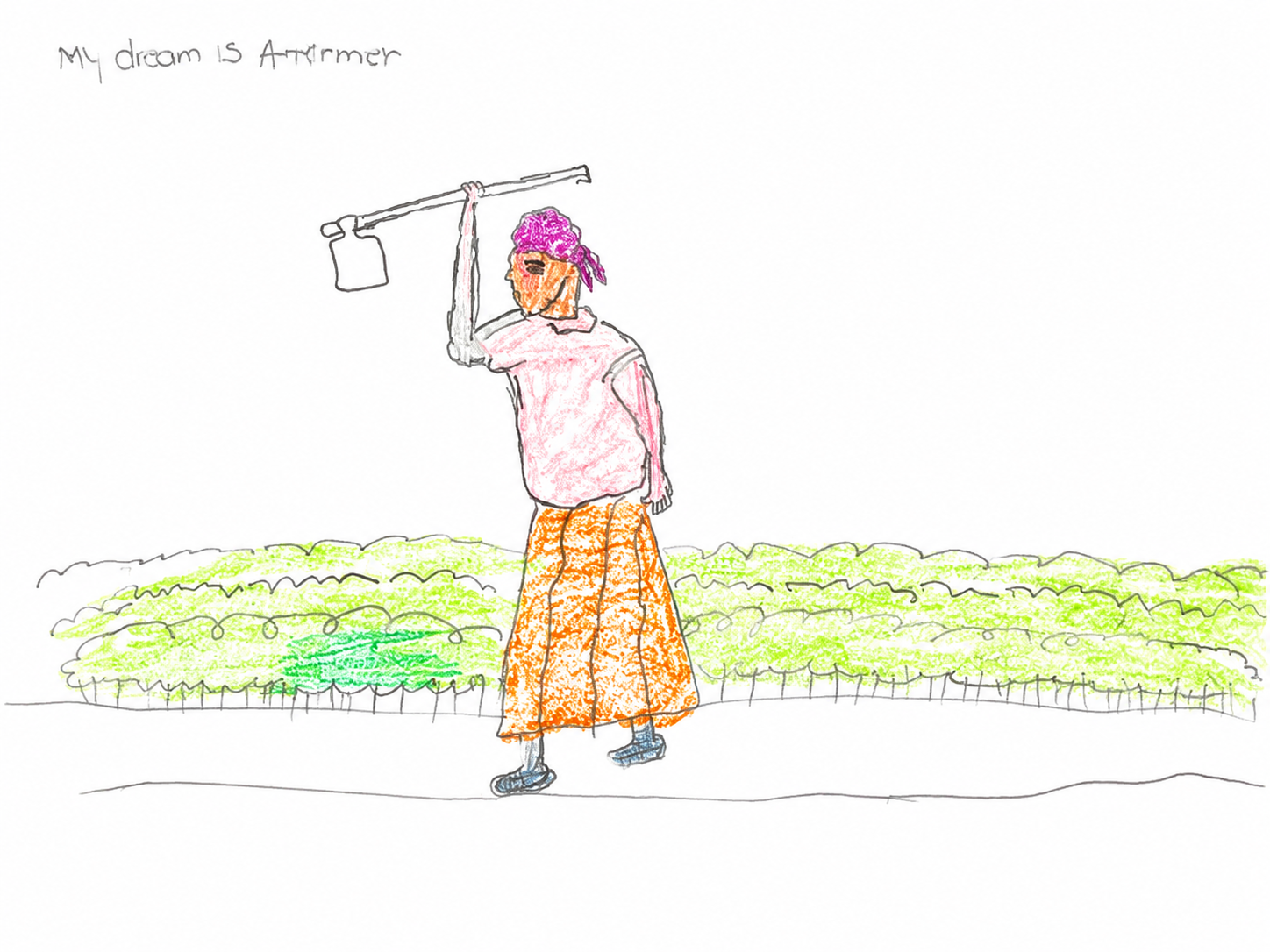 Artwork by Humura Deborah showing their dream to be a farmer