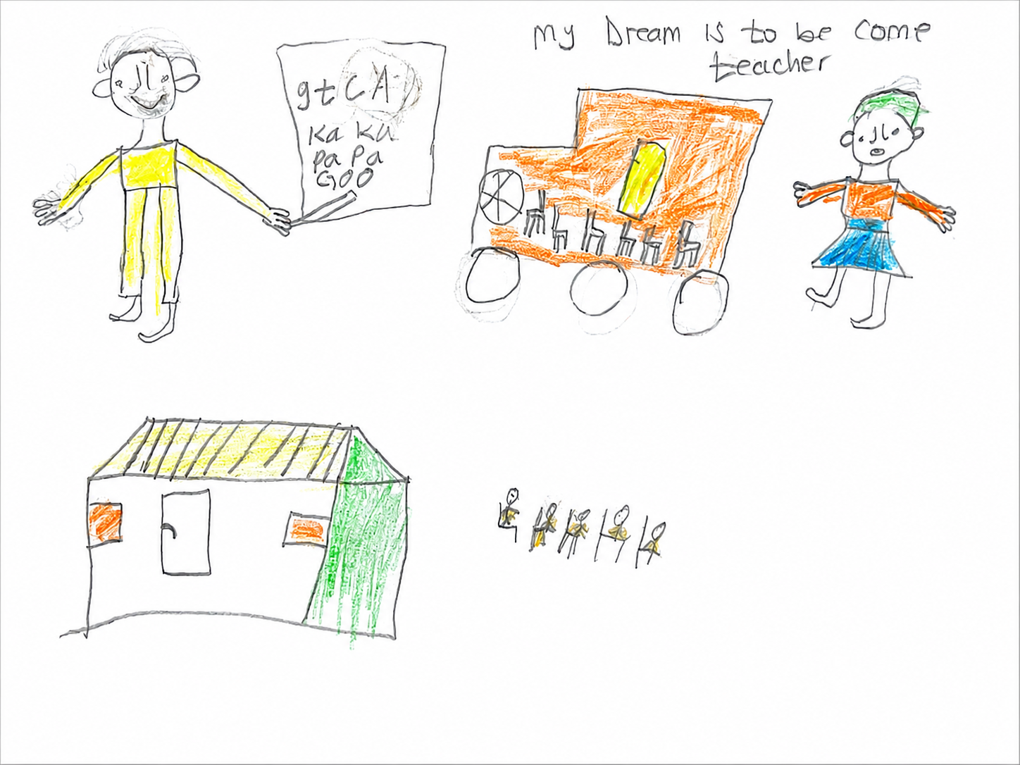 Artwork by Izikurinda Heven showing their dream to be a computer teacher